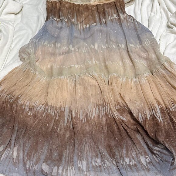 BCBGMAXAZRIA Pleated Metallic Halter Gown – Size 10 - Picture 7 of 8